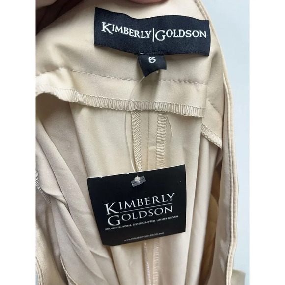 Kimberly Goldson NWT Liza Satin High-Waist Colorblock Wide-Leg Pant Women Size 6 - Picture 7 of 9